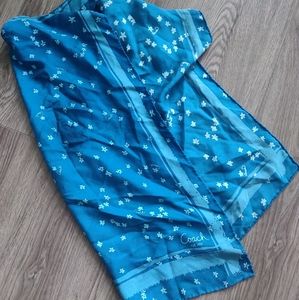 Coach Blue Floral Silk Scarf